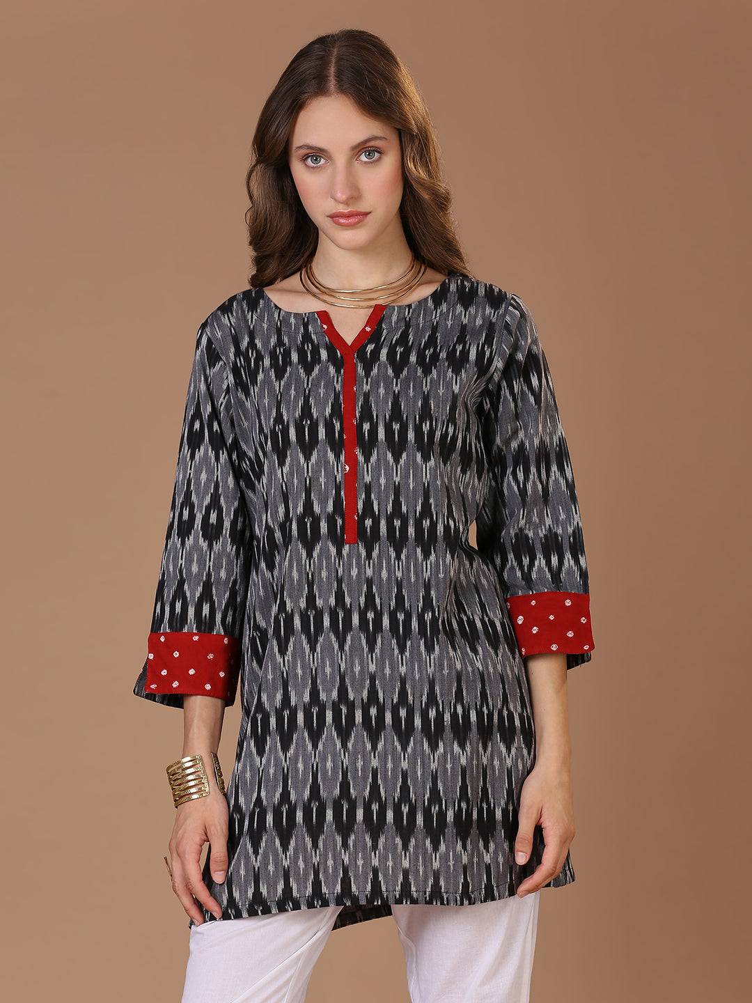 Black Ikkat Kurta