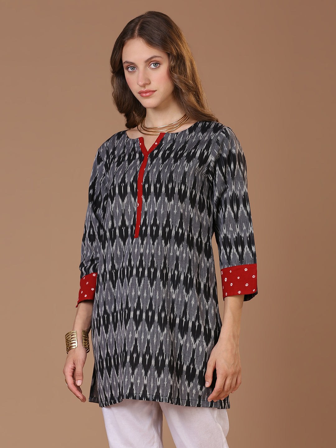Black Ikkat Kurta