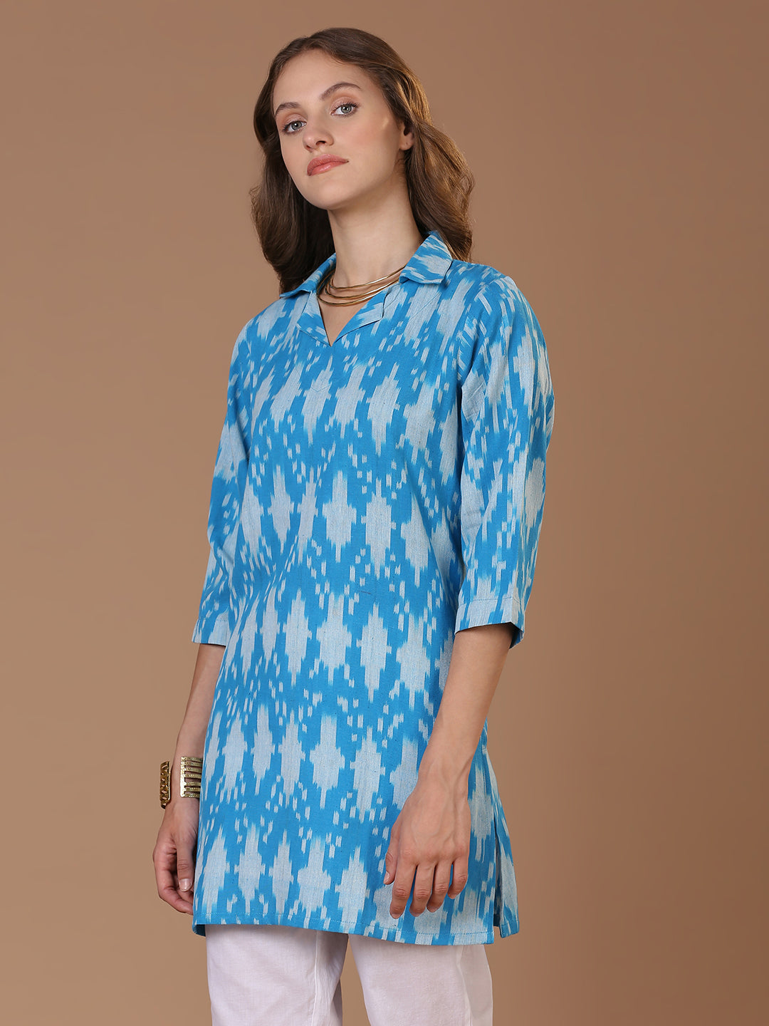 Blue Ikat Kurta