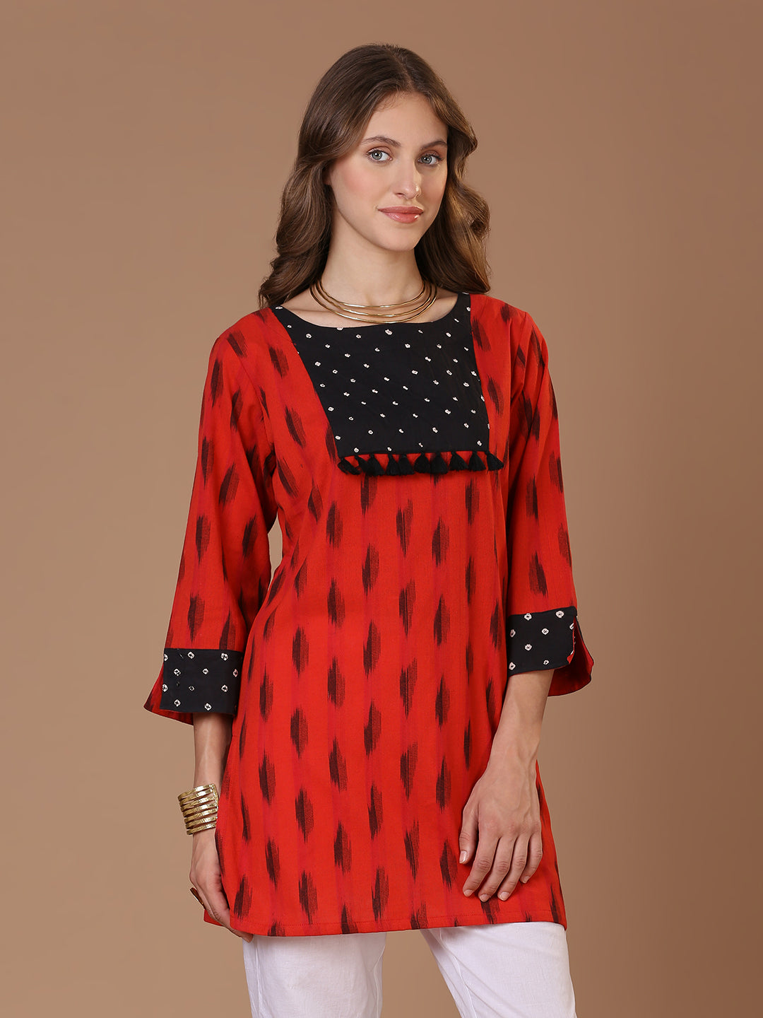 Red Ikat Kurta