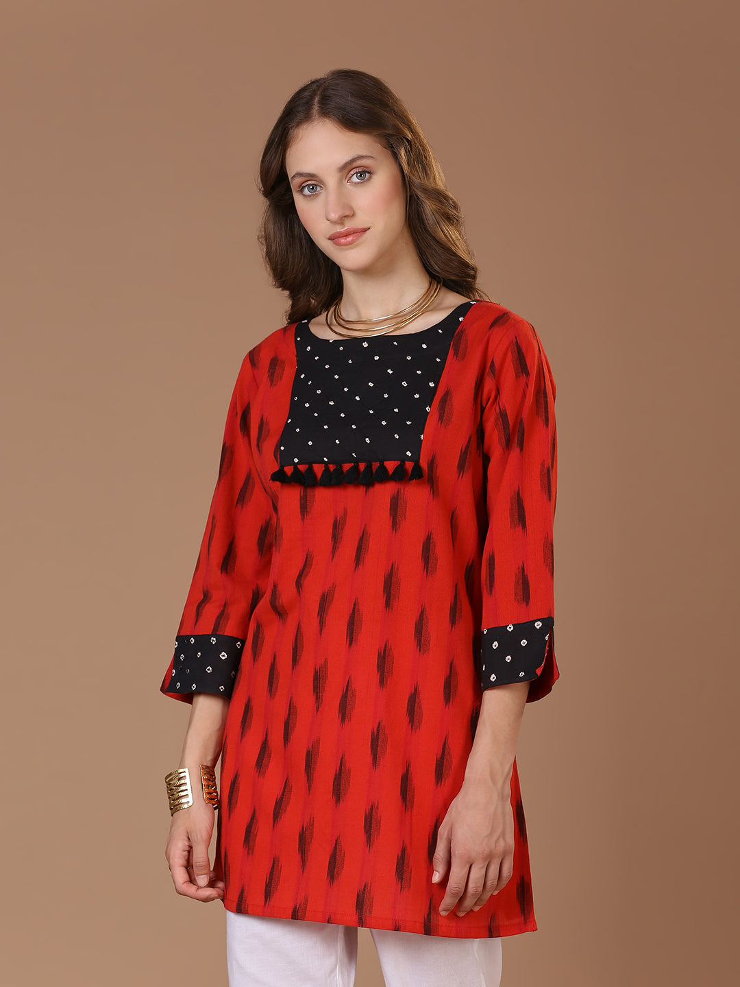 Red Ikat Kurta
