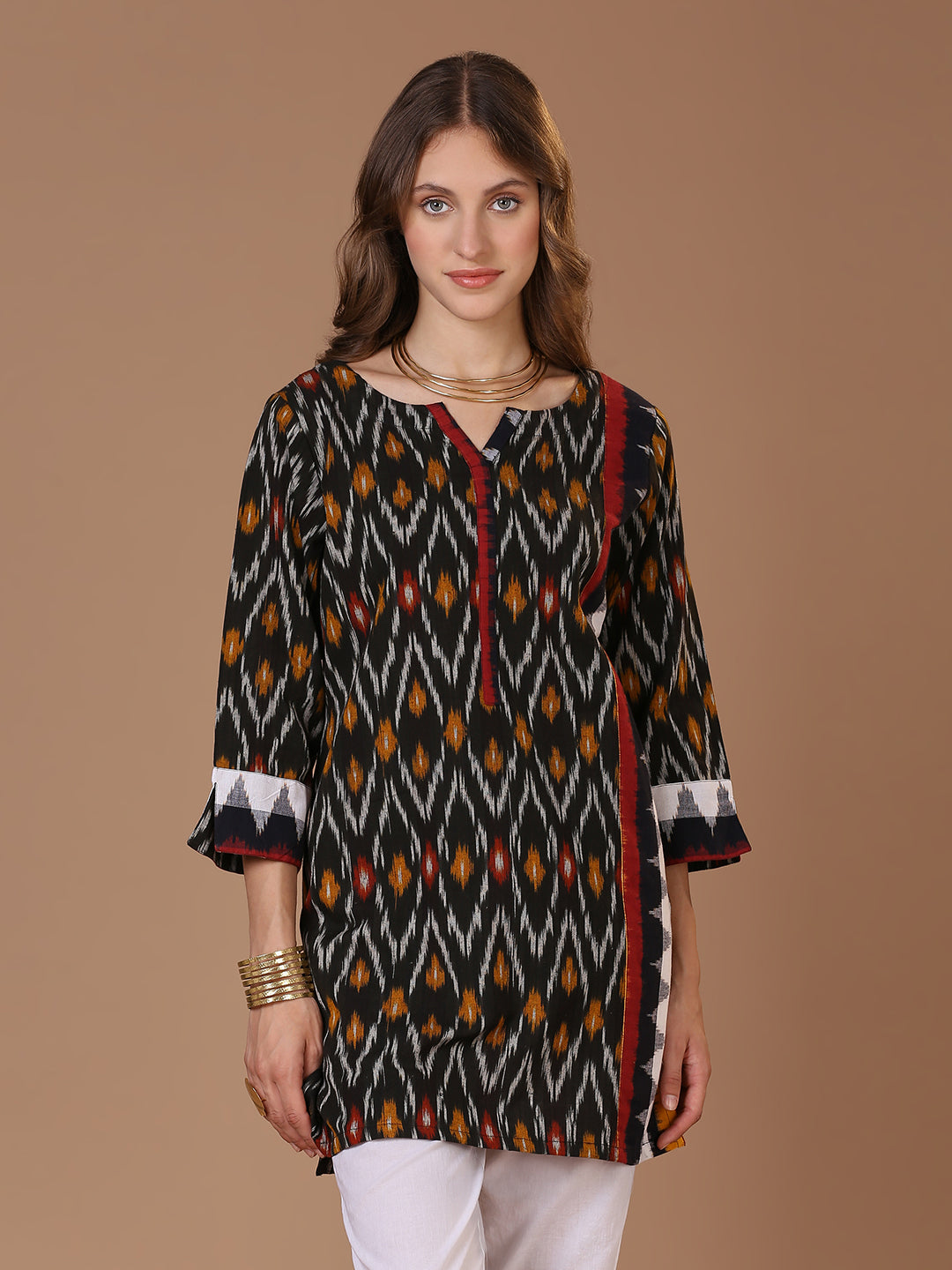 Black Ikat Kurta