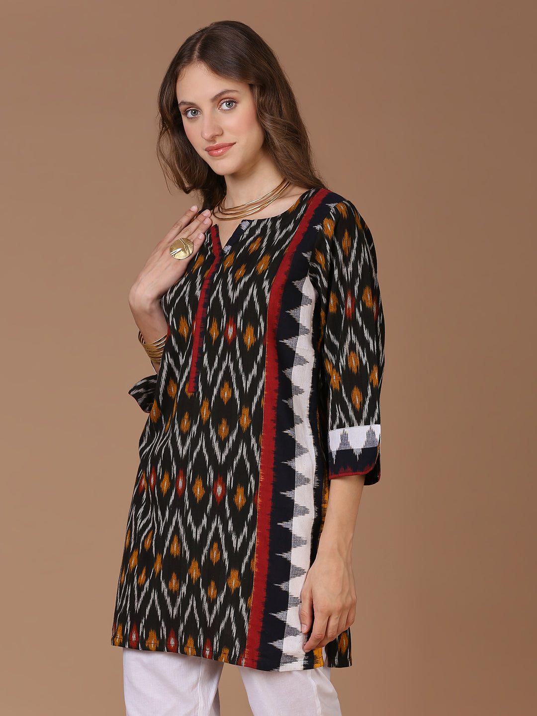 Black Ikat Kurta