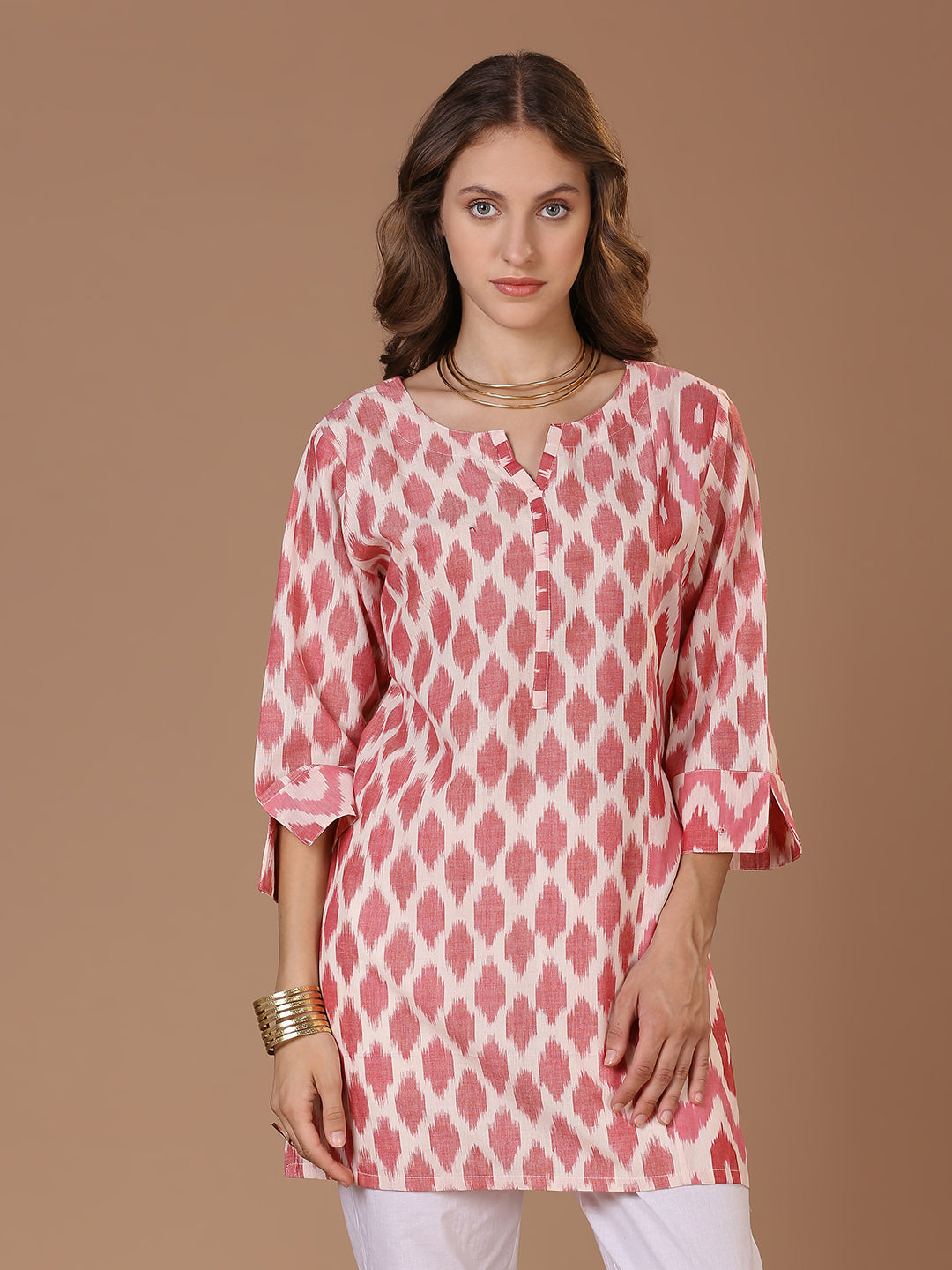 Pink Ikat Kurta