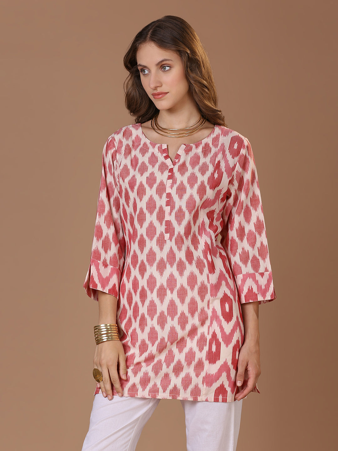 Pink Ikat Kurta