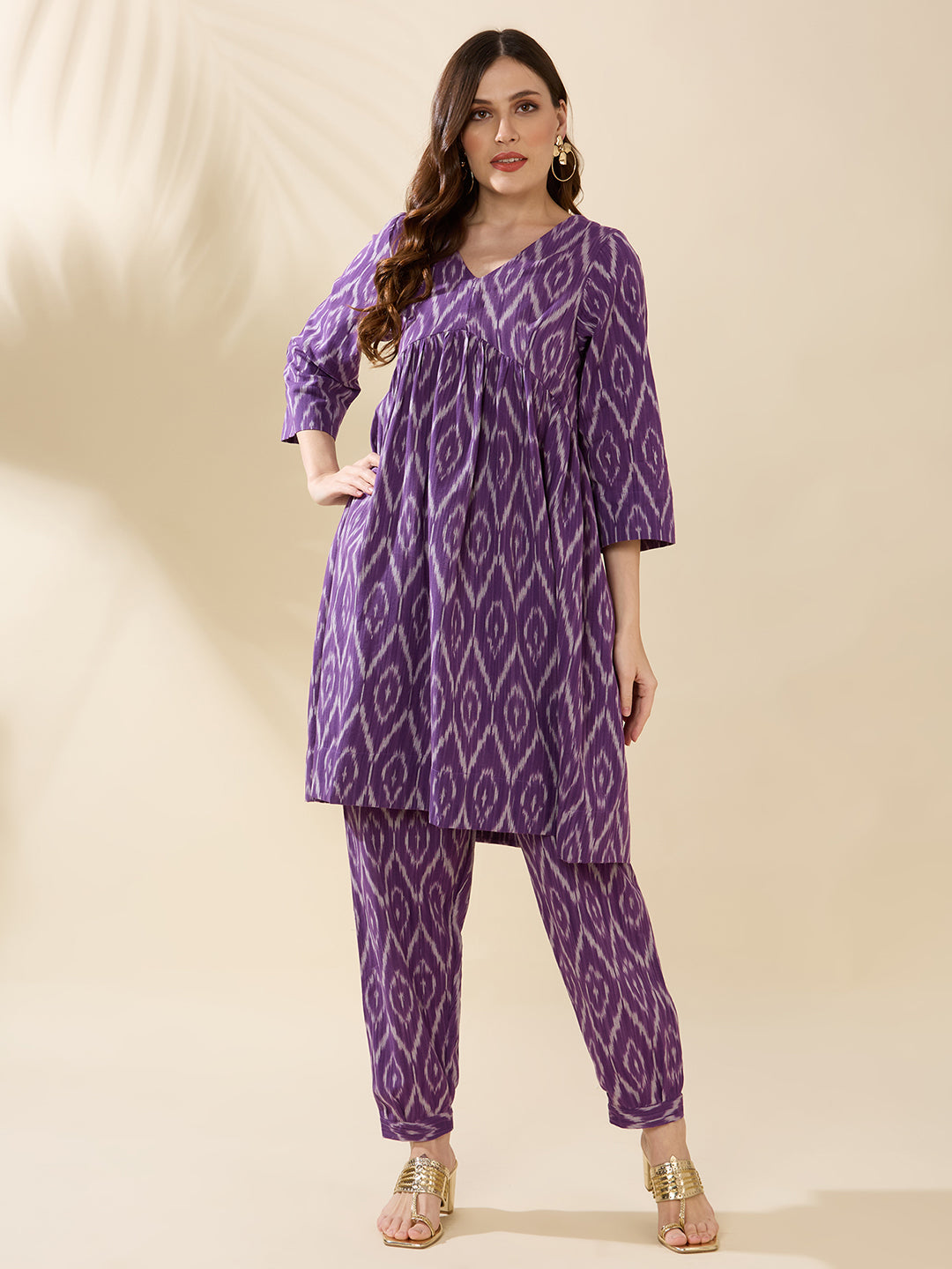 Purple Ikat Coord Set