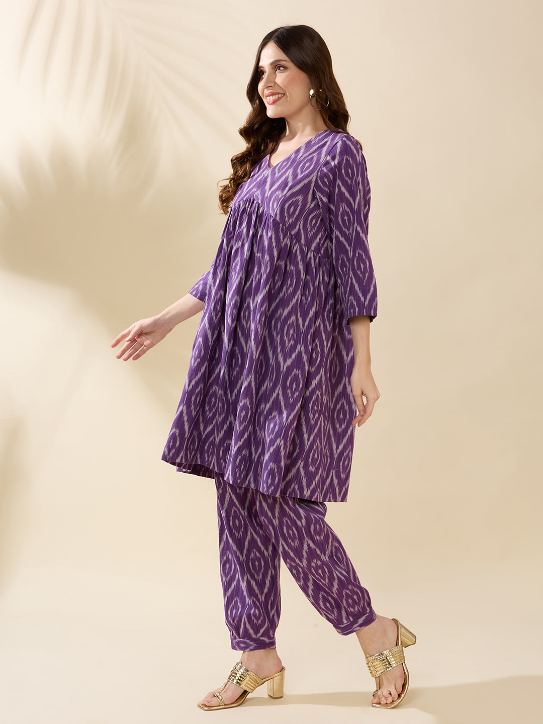 Purple Ikat Coord Set
