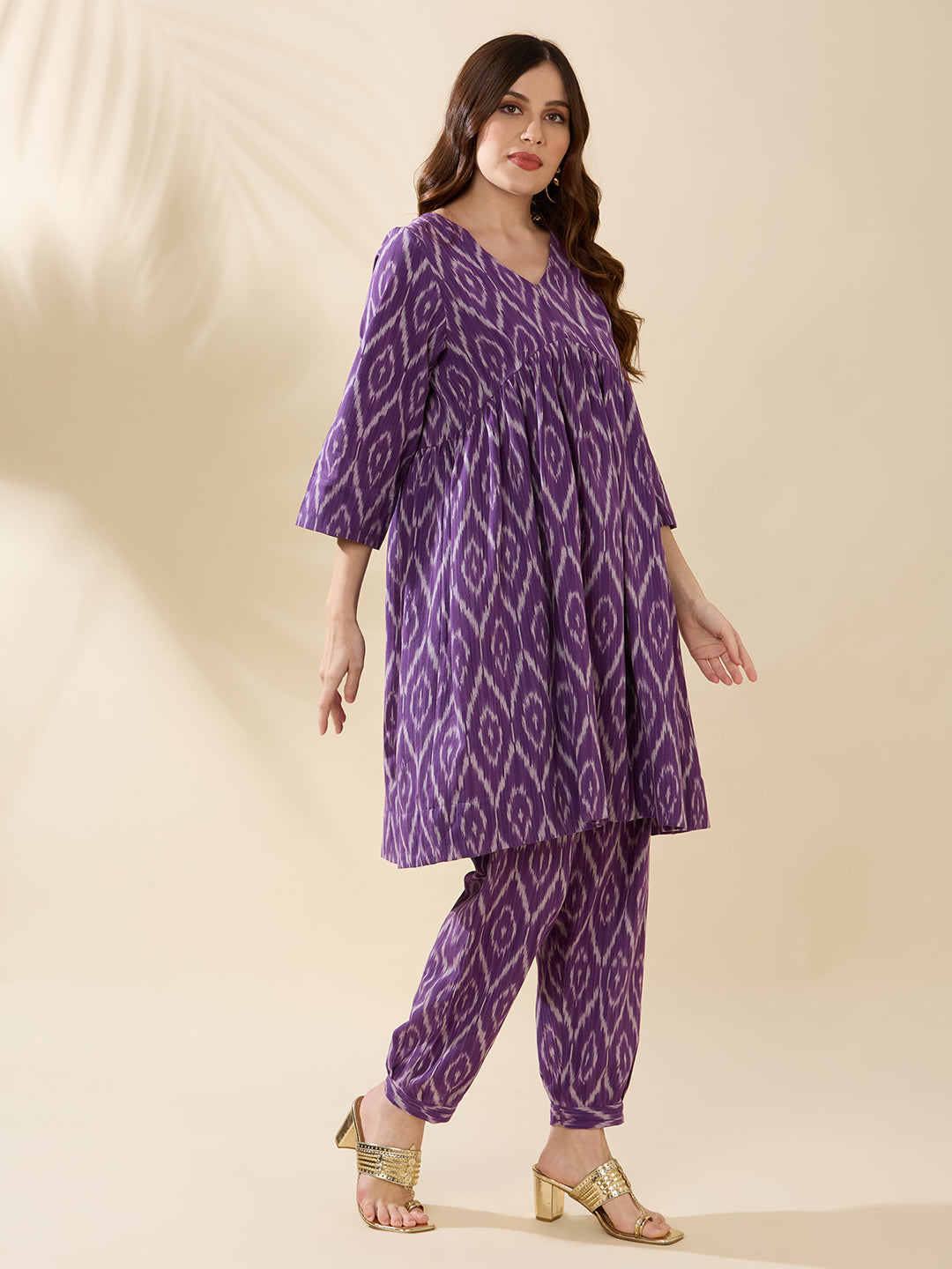 Purple Ikat Coord Set