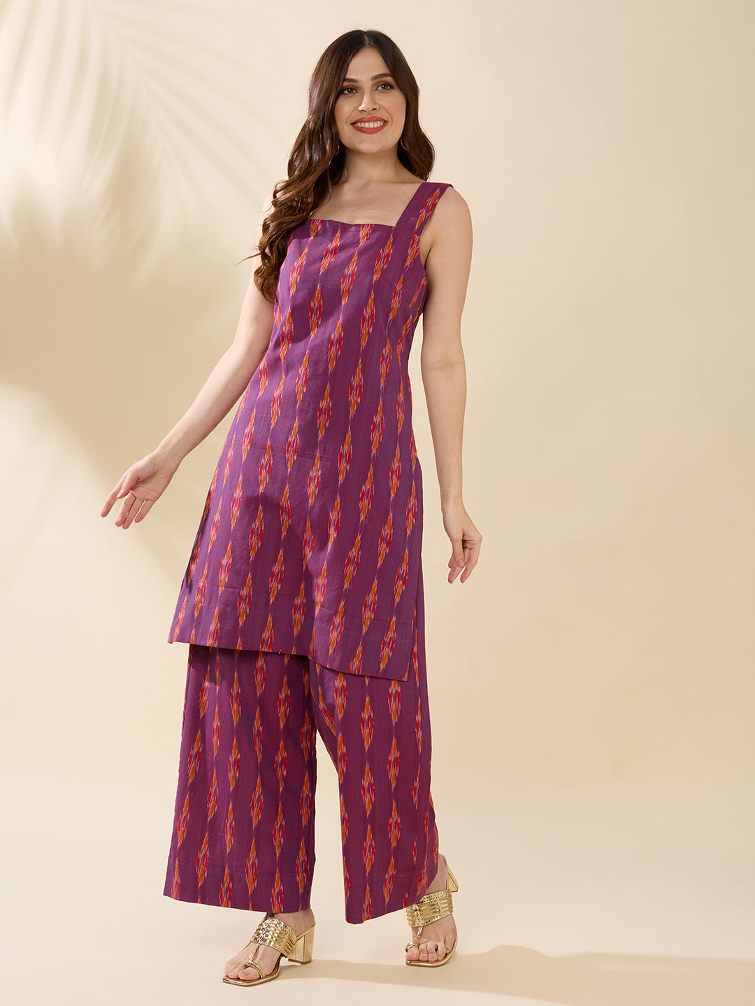 Purple Ikat Coord Set