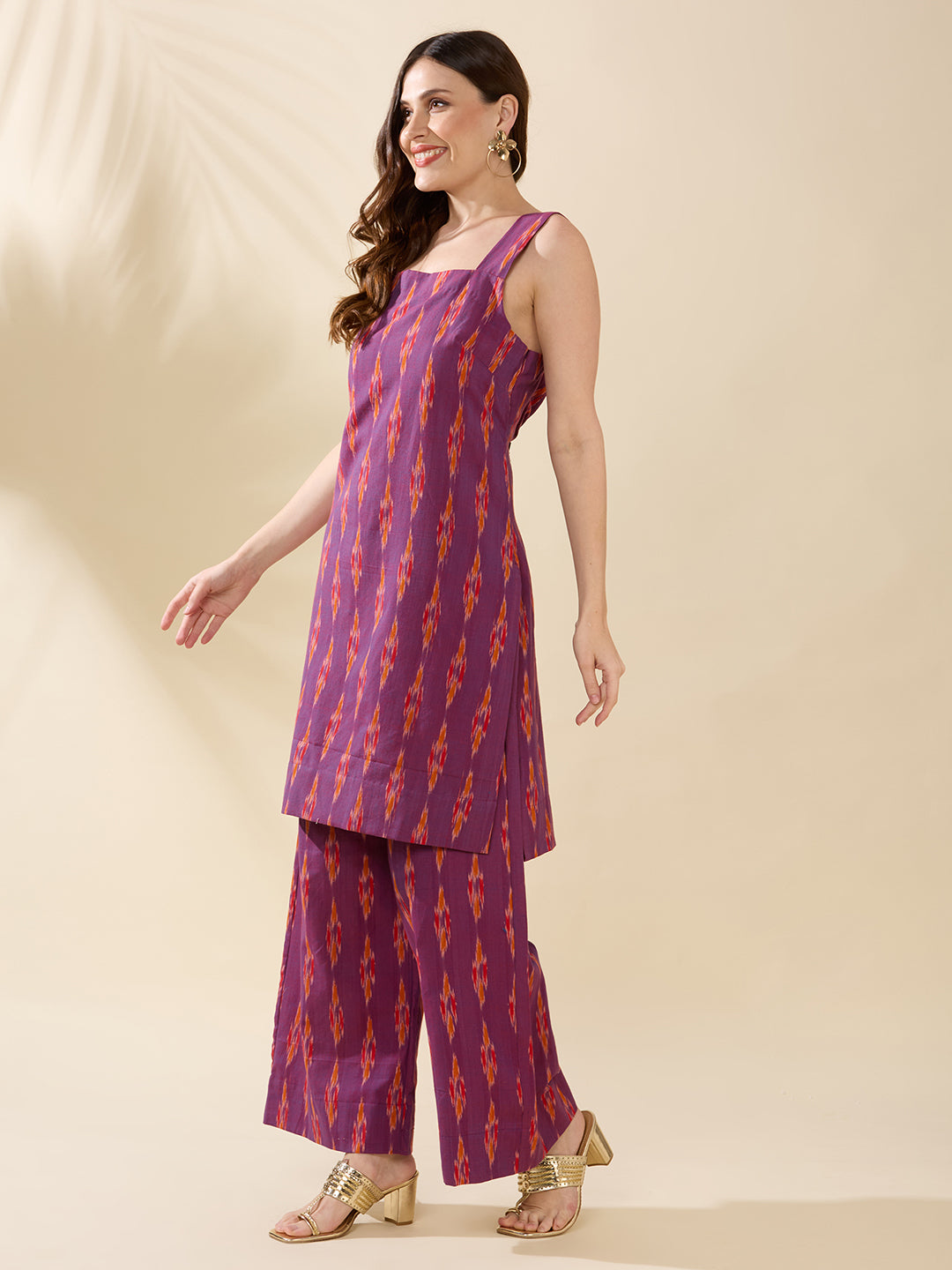 Purple Ikat Coord Set