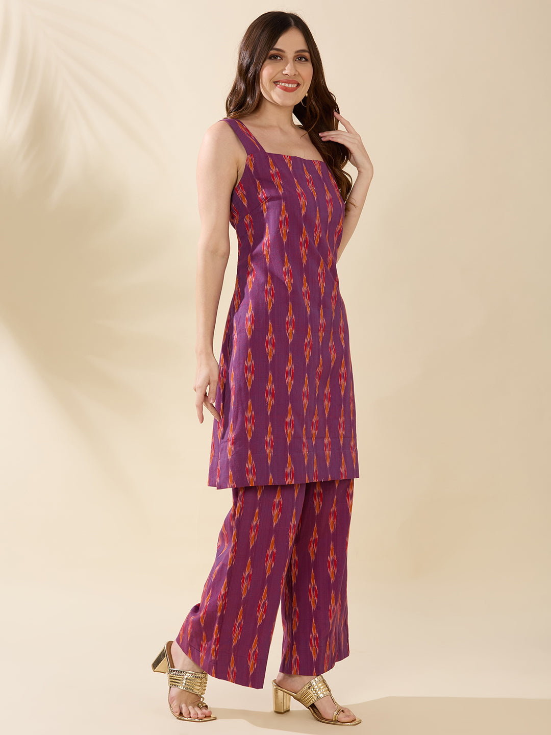 Purple Ikat Coord Set
