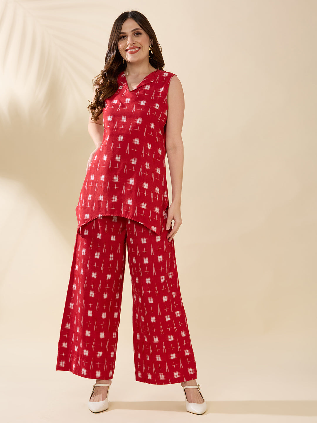 Assymetrical Ikat Coord Set