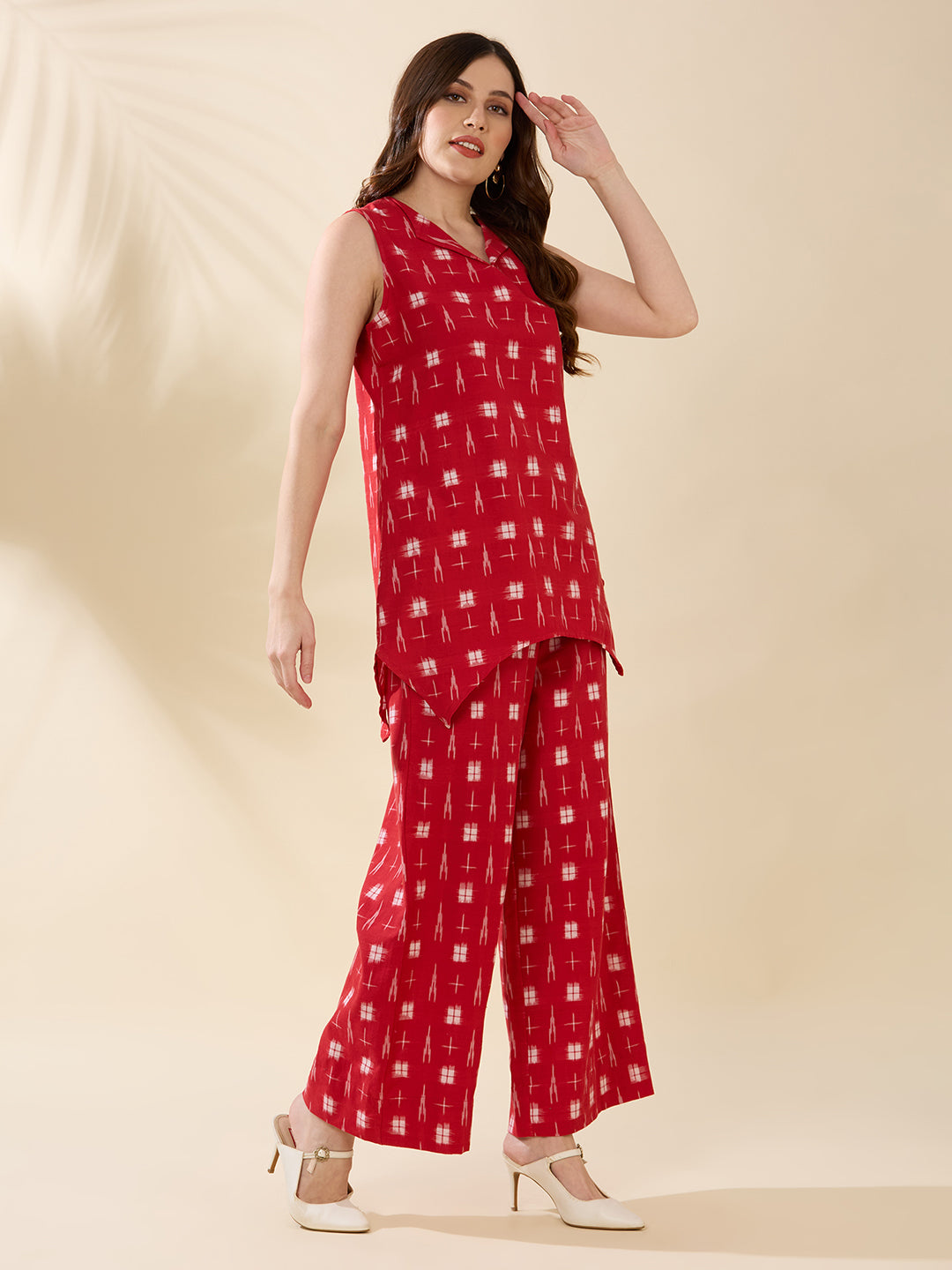 Assymetrical Ikat Coord Set