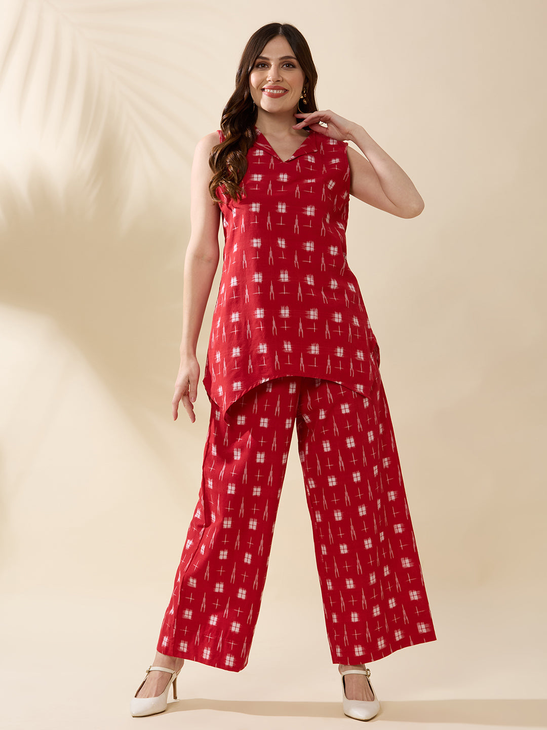 Assymetrical Ikat Coord Set