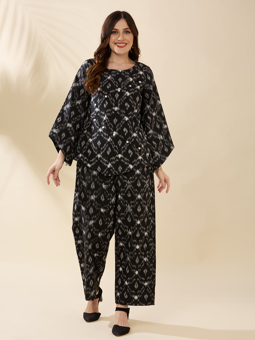 Black Ikat Coord Set