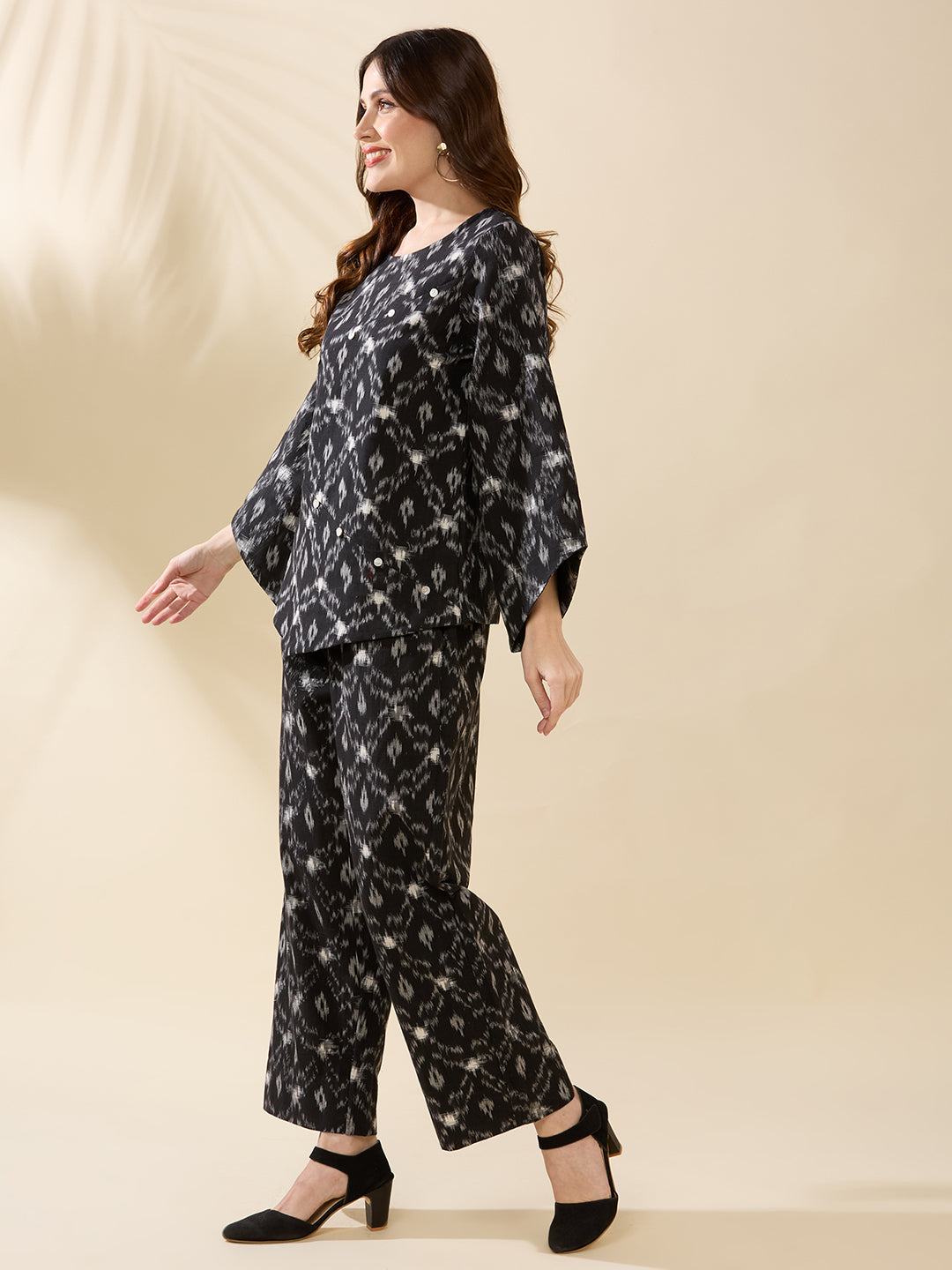 Black Ikat Coord Set