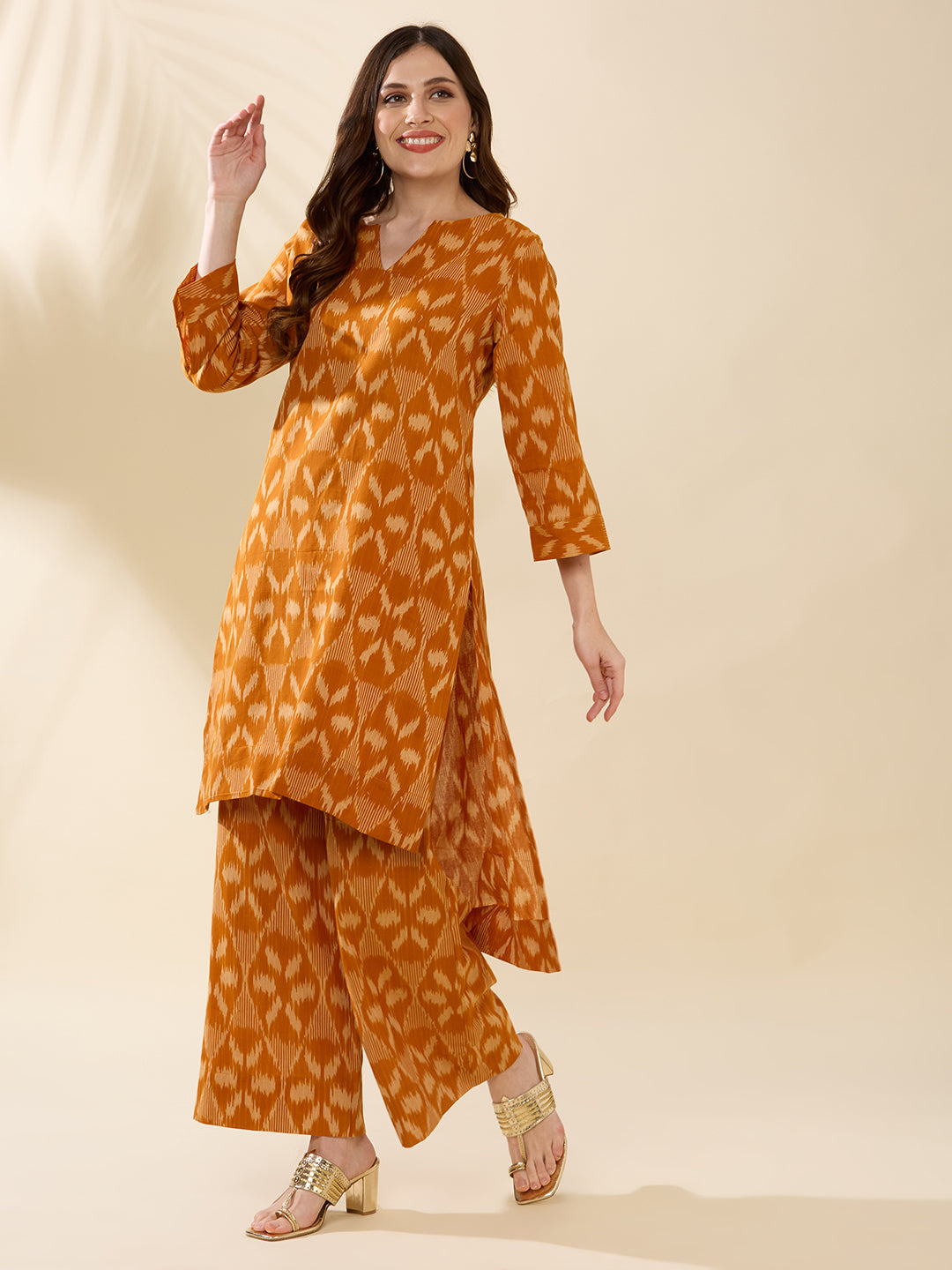 Marigold Ikkat Coord Set