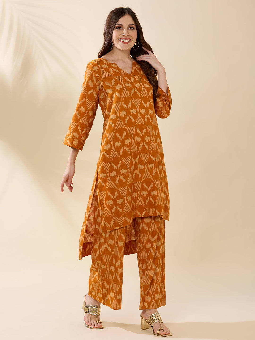 Marigold Ikkat Coord Set