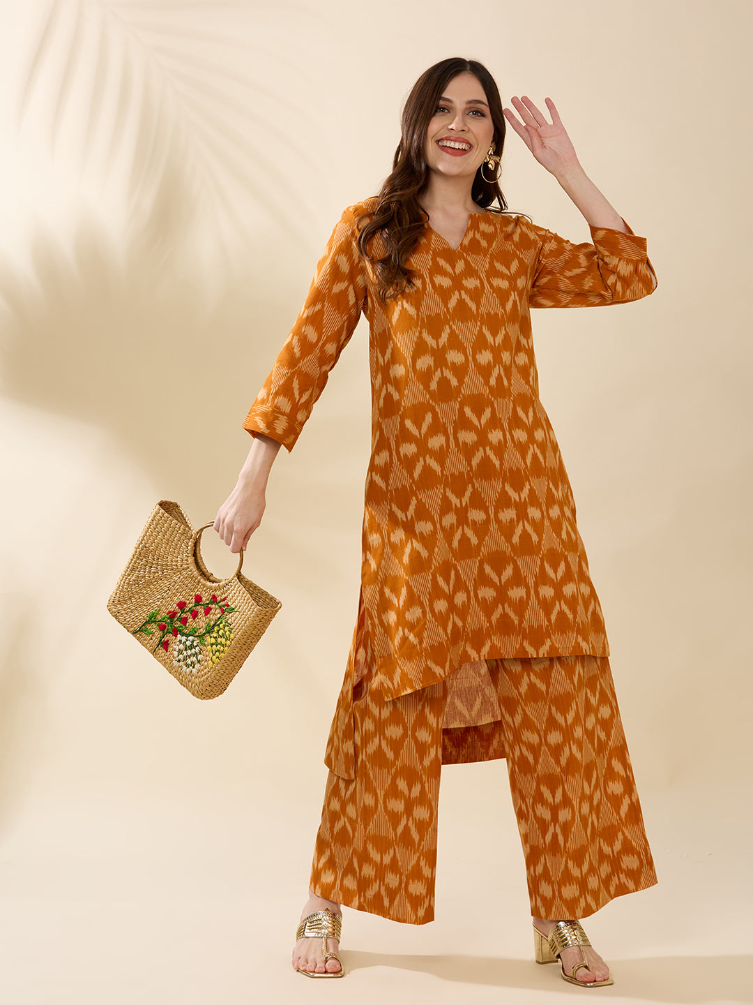 Marigold Ikkat Coord Set