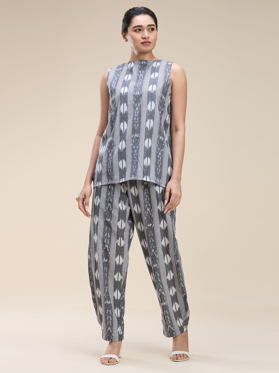 Grey Ikat Coord Set
