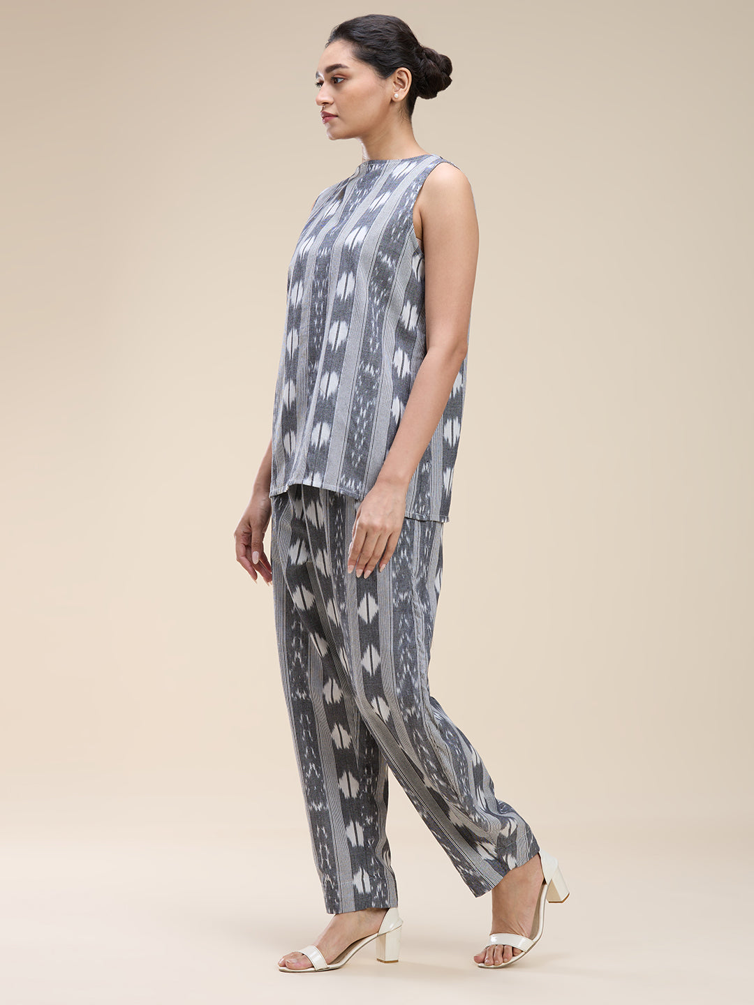 Grey Ikat Coord Set