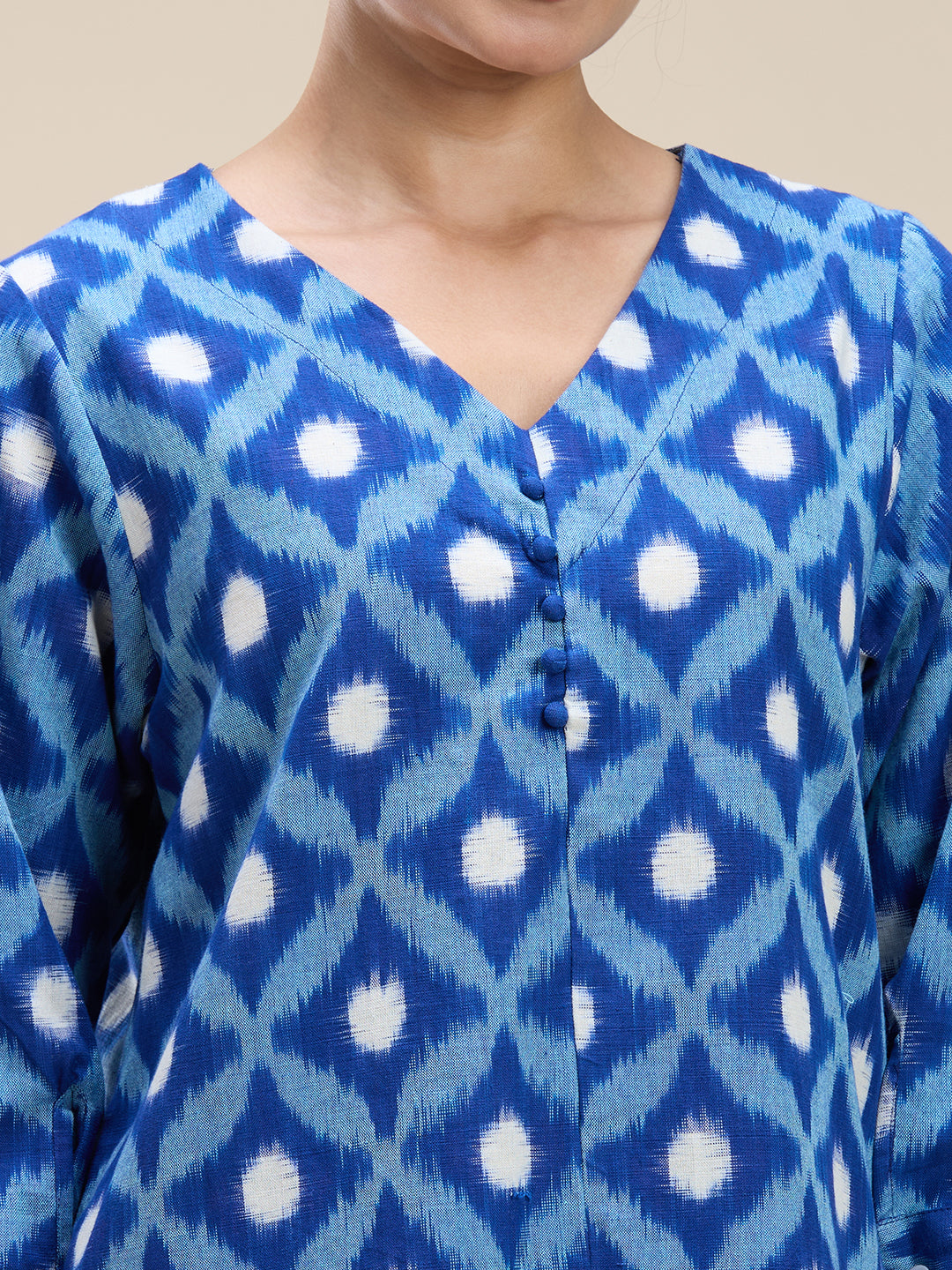 Blue Ikat Coord Set