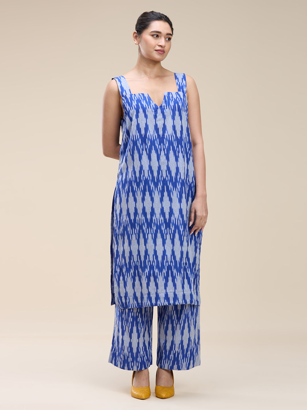 Indigo Blue Ikat Coord Set