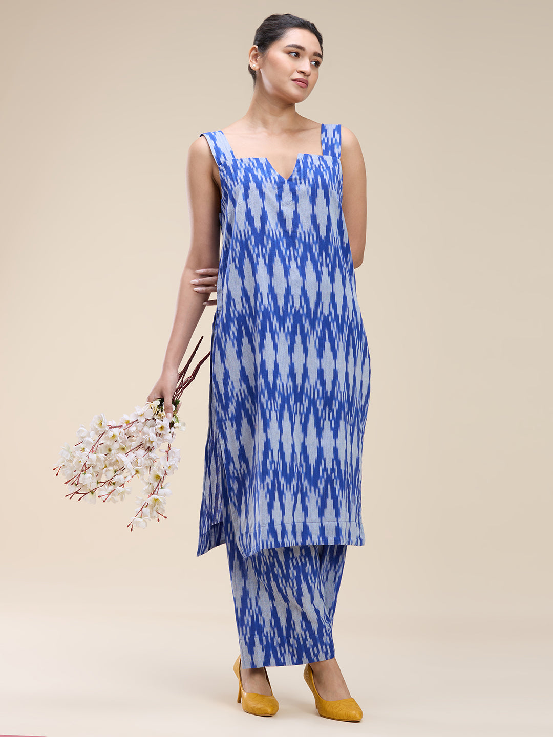 Indigo Blue Ikat Coord Set