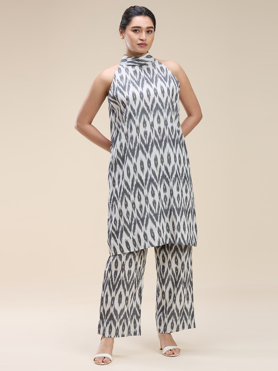 Grey Ikat Coord Set