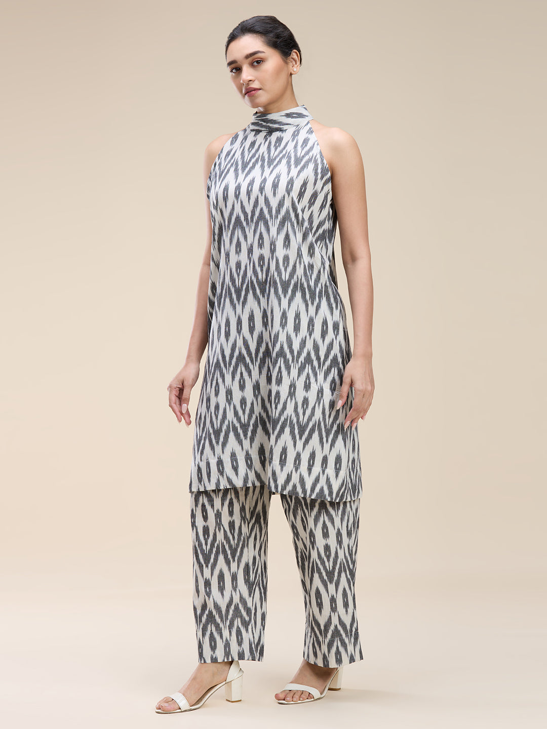 Grey Ikat Coord Set