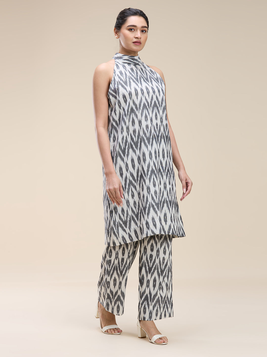 Grey Ikat Coord Set