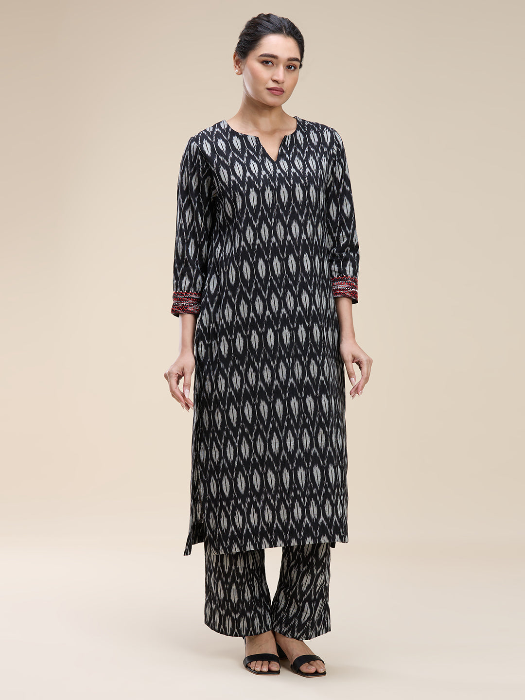 Embroidered Ikat Coord Set