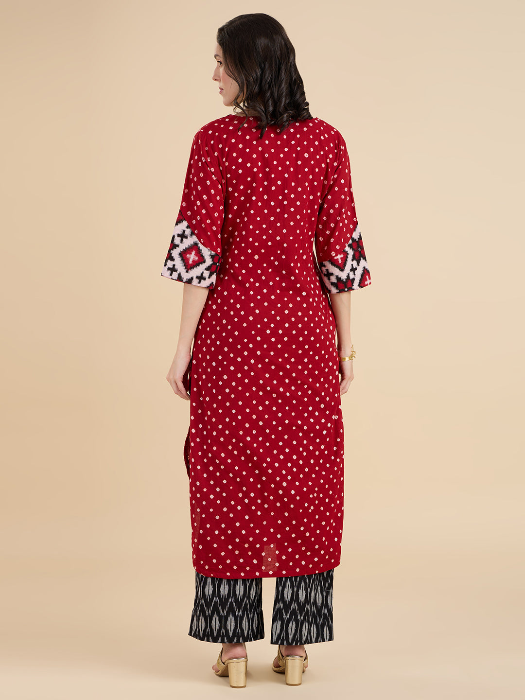 Bandhej Telia Rumal Coord Set