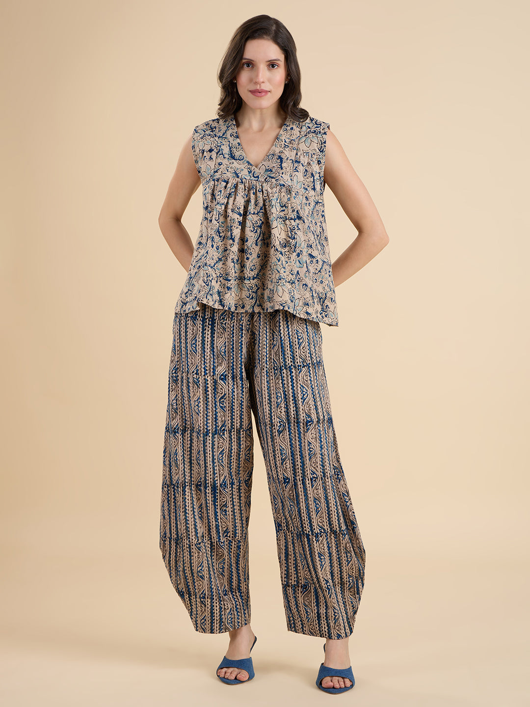 Indigo Kalamkari Coord Set