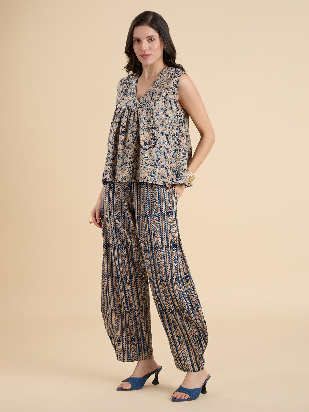 Indigo Kalamkari Coord Set