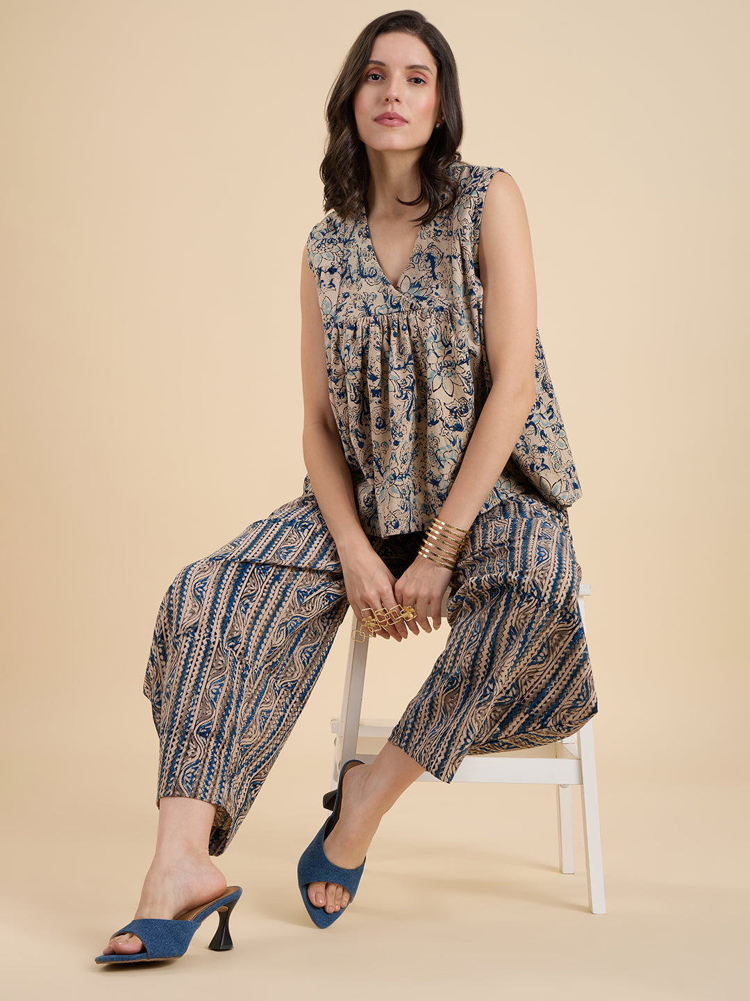 Indigo Kalamkari Coord Set