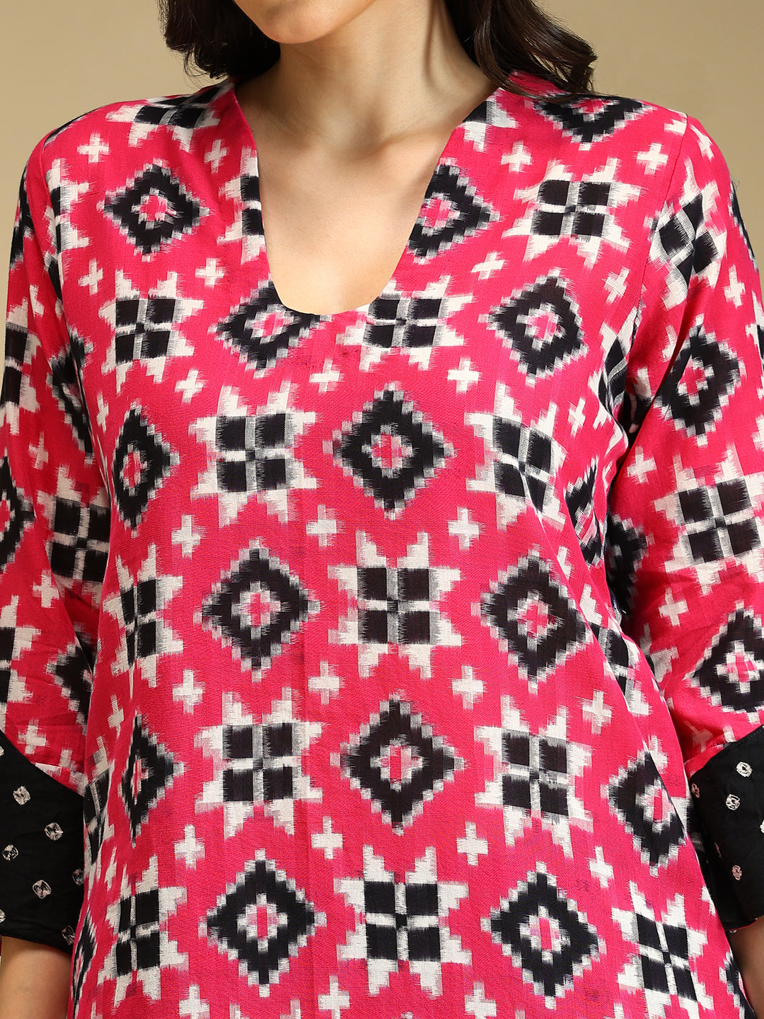 Pink Telia Rumal Ikat Coord Set