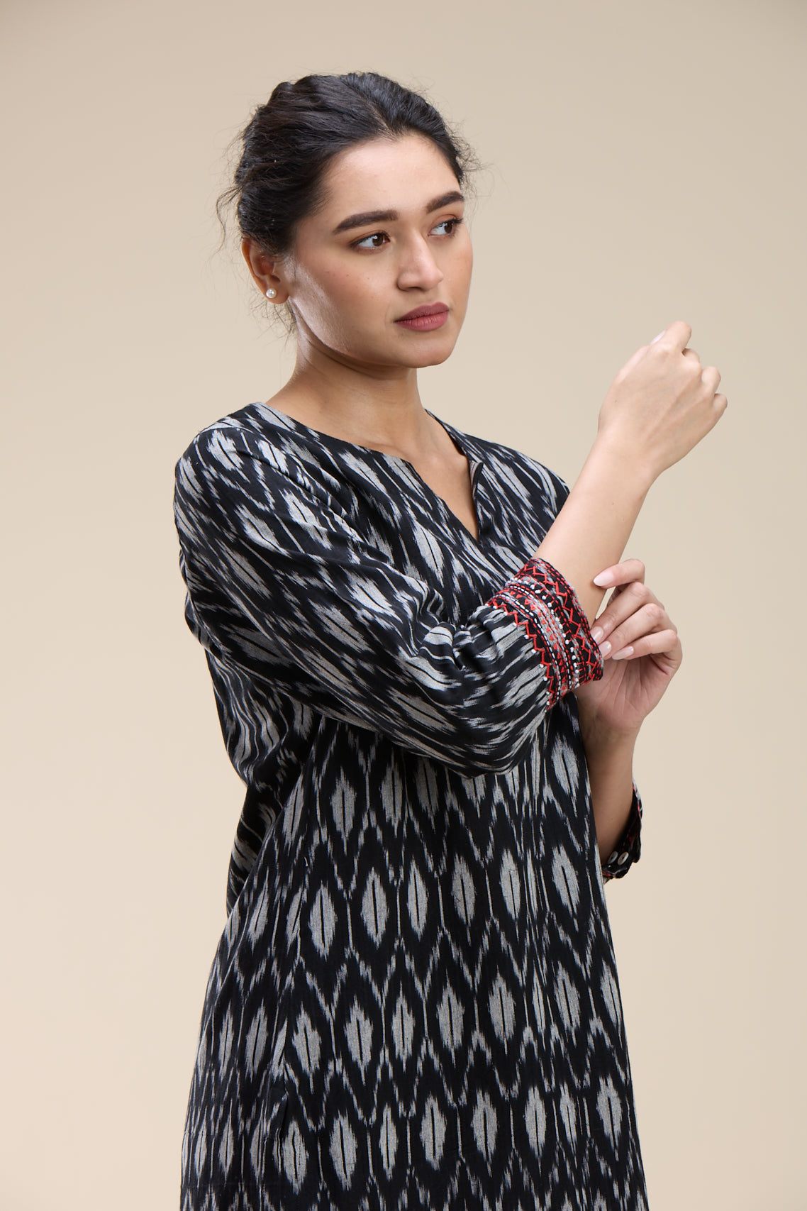 Embroidered Ikat Coord Set