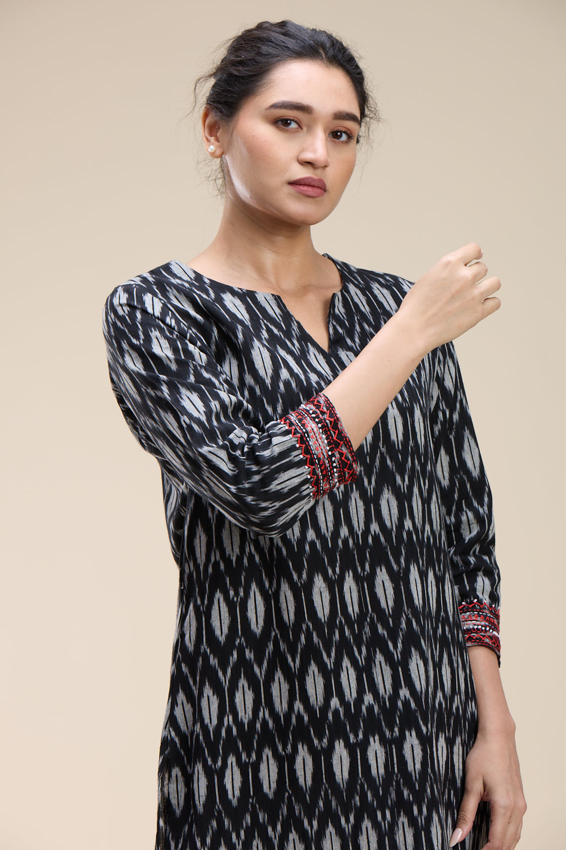 Embroidered Ikat Coord Set