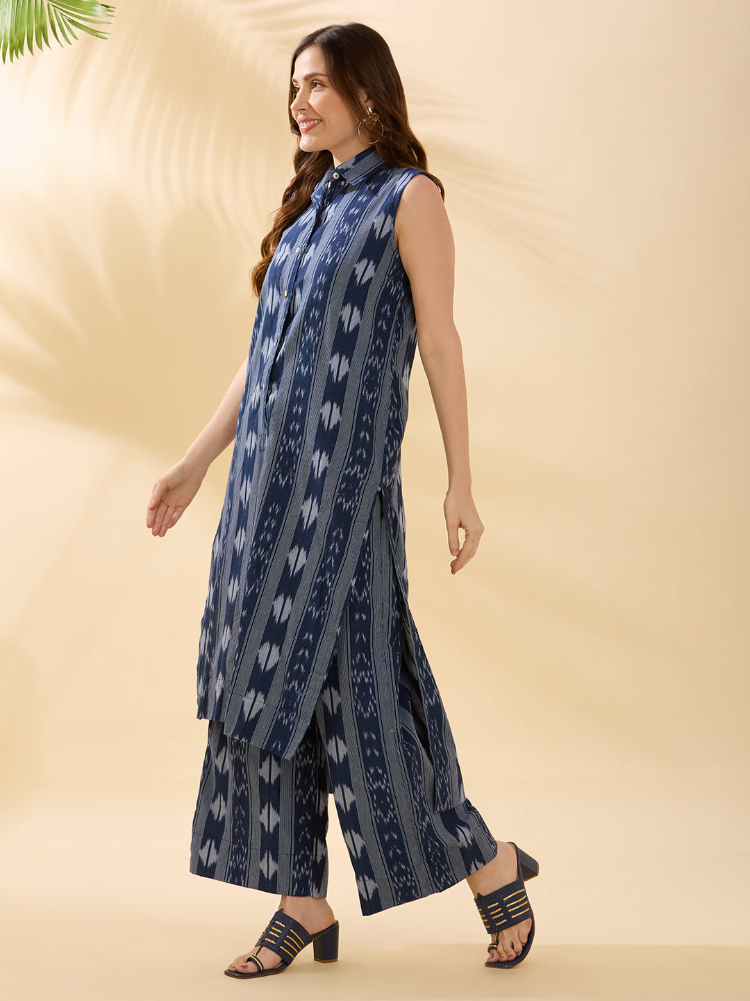 Navy Blue Ikat Coord Set