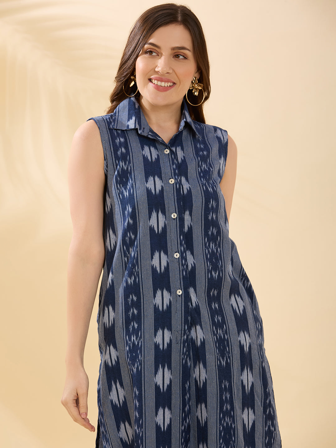 Navy Blue Ikat Coord Set