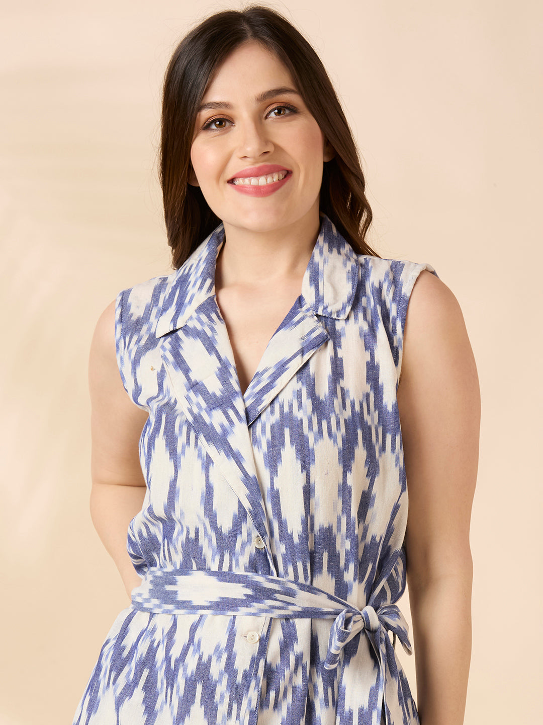 Blue Ikat Blazer Coord Set
