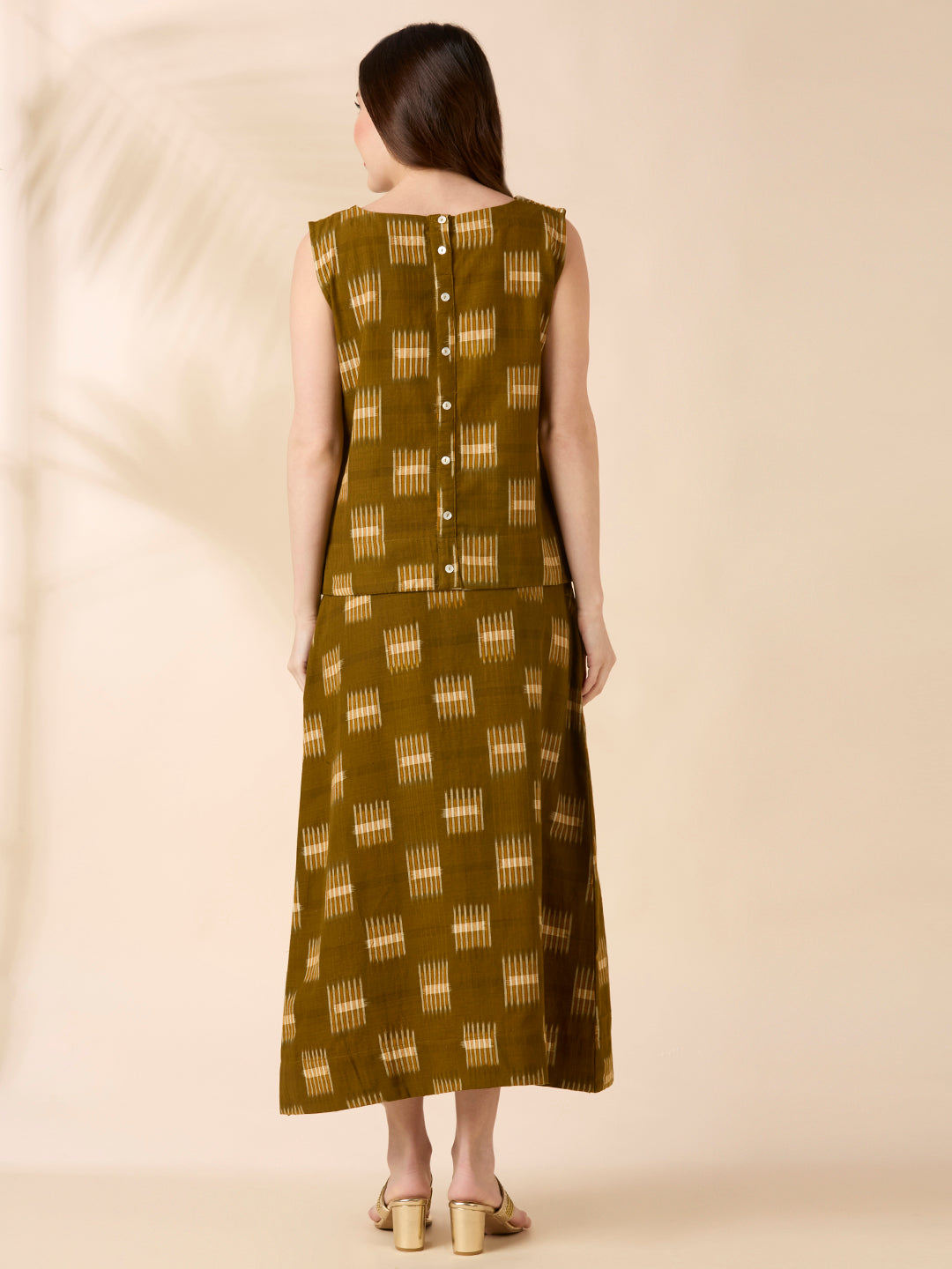 Olive Green Ikat Coord Set