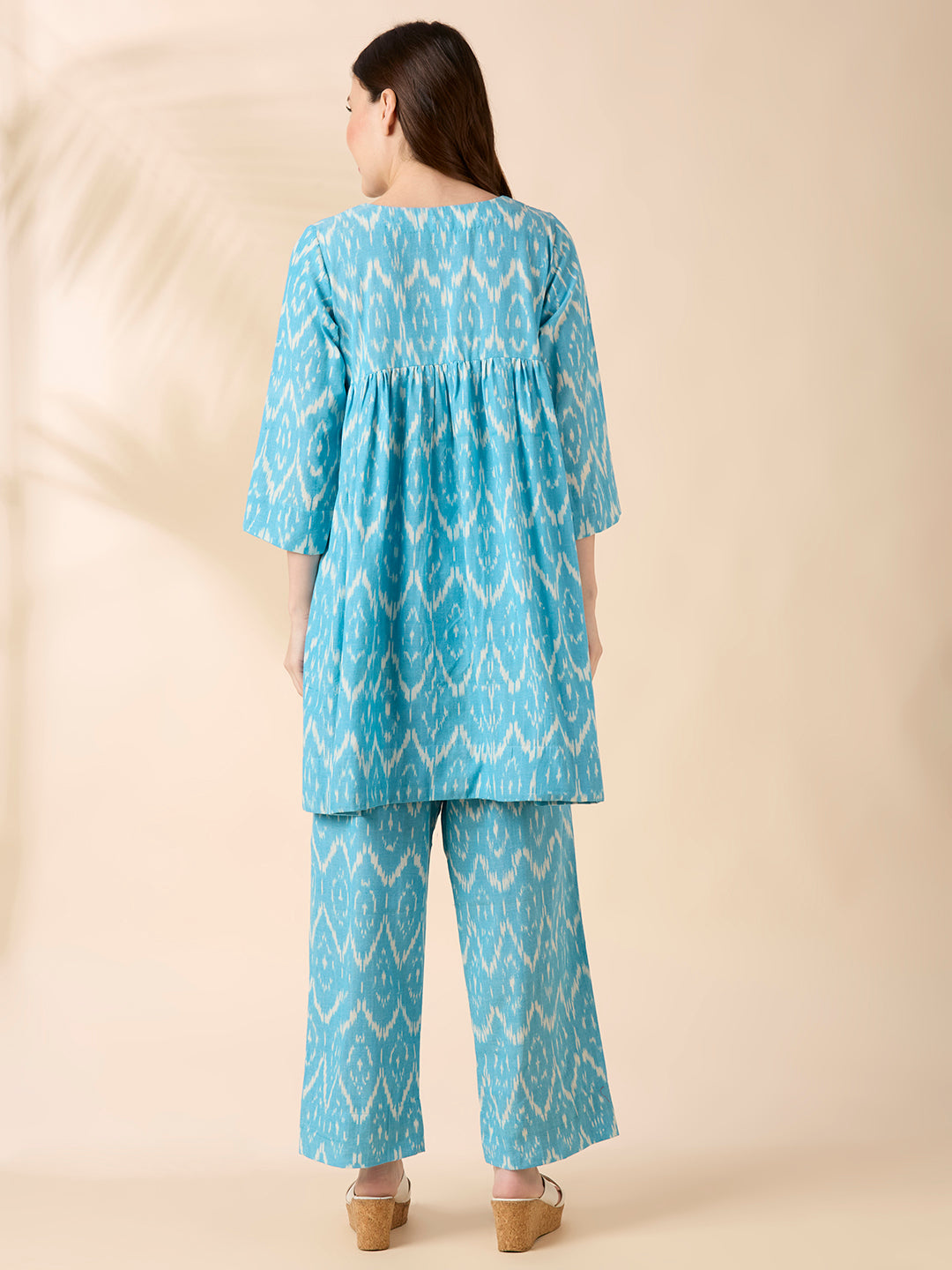 Blue Ikat Coord Set