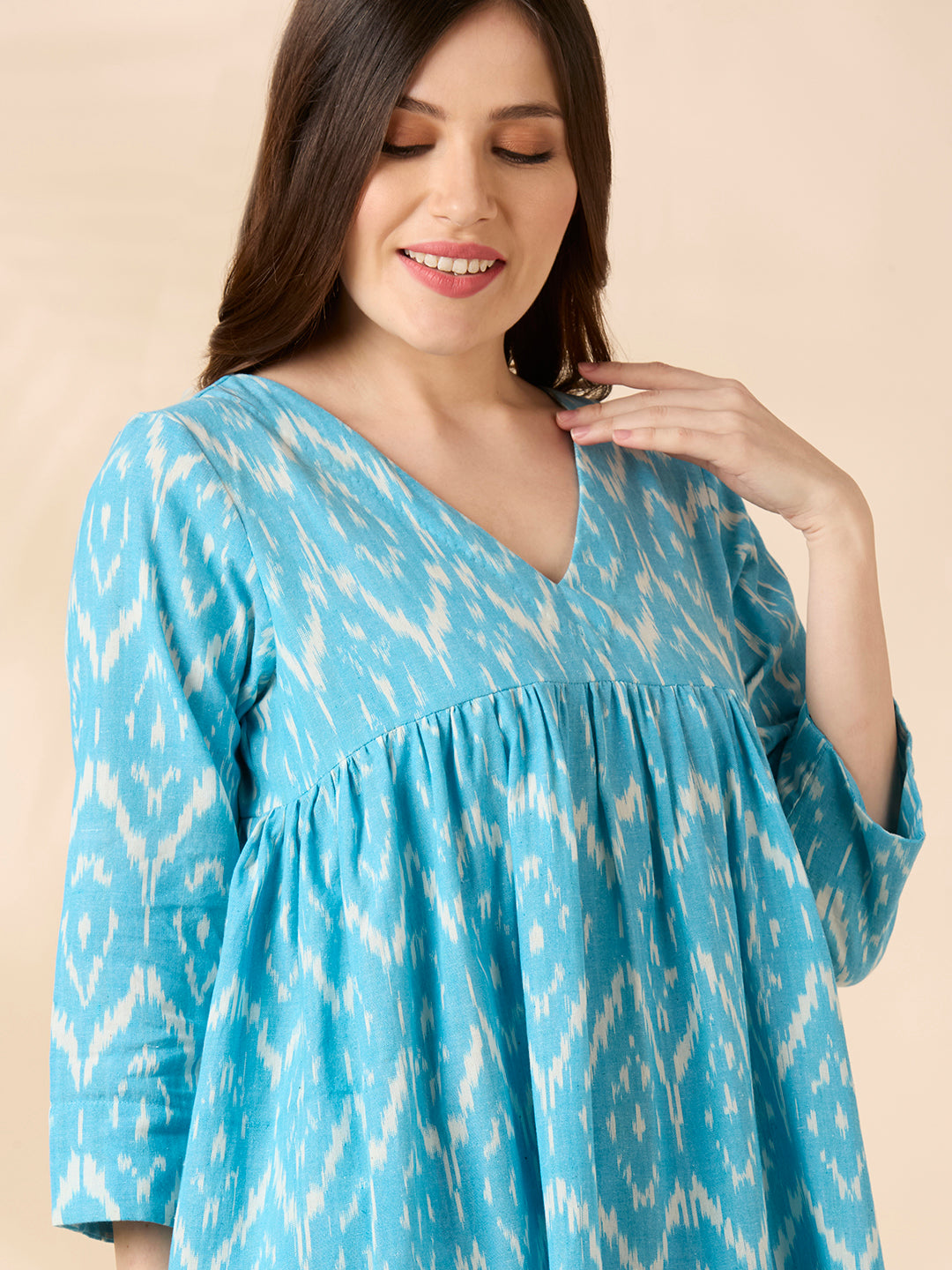 Blue Ikat Coord Set