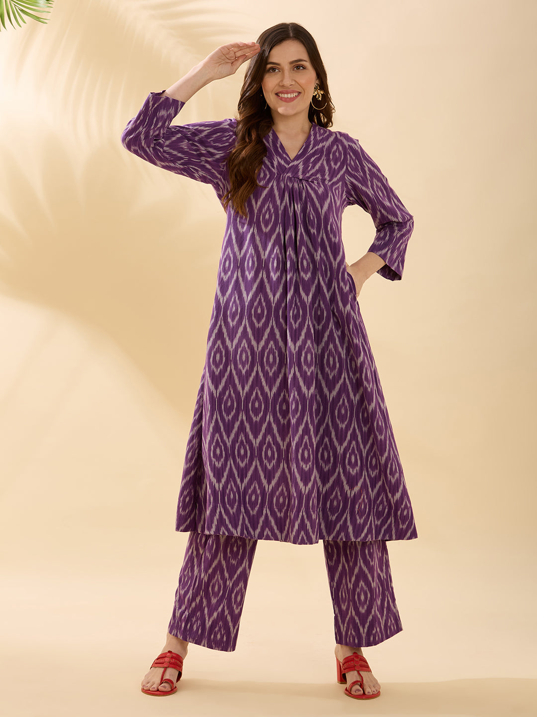 Pleated Ikat Coord Set