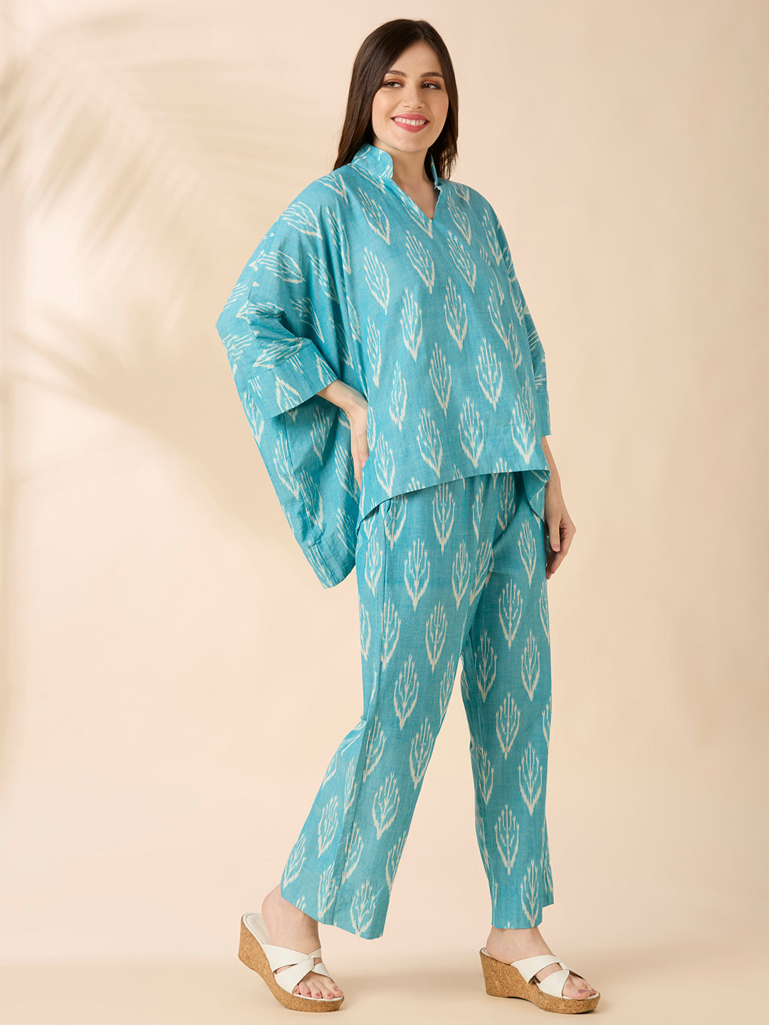 Blue Kaftan Coord Set