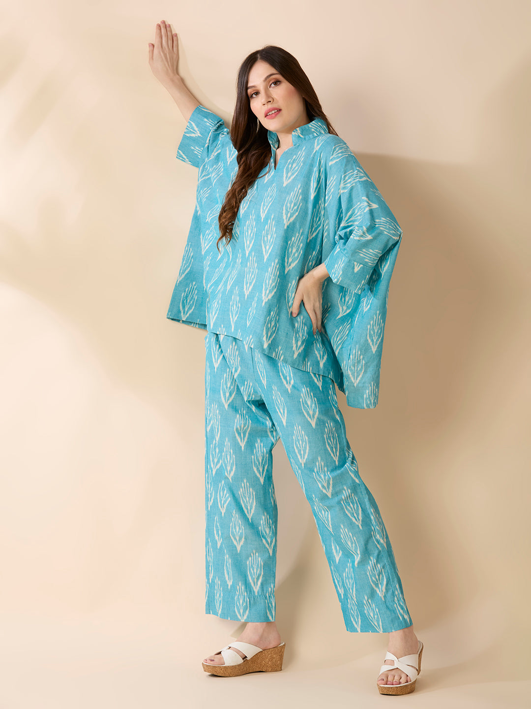 Blue Kaftan Coord Set