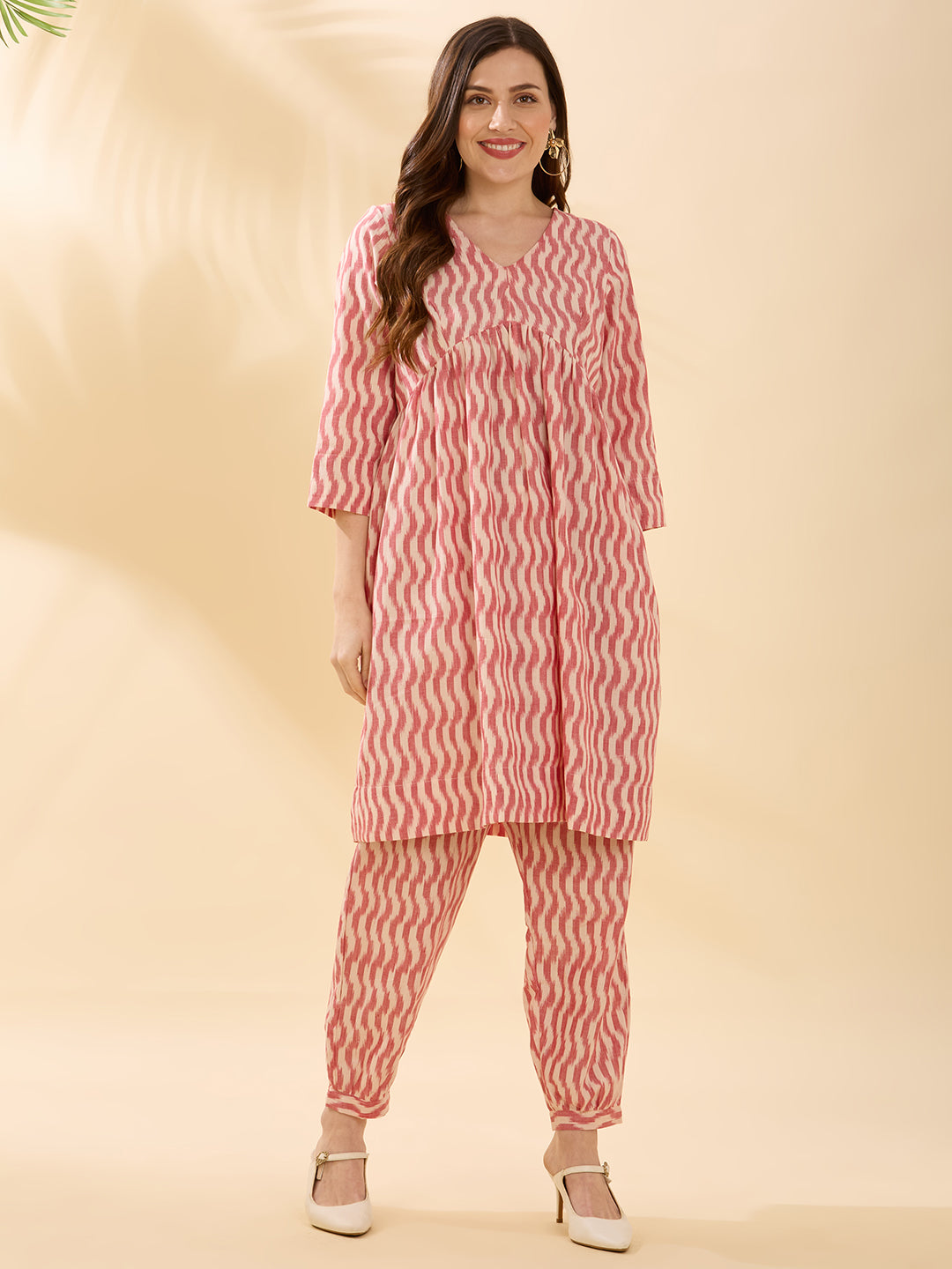 Pink Ikat Coord Set