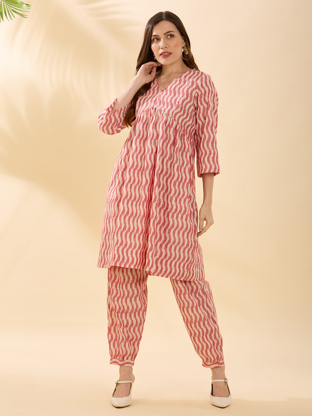Pink Ikat Coord Set